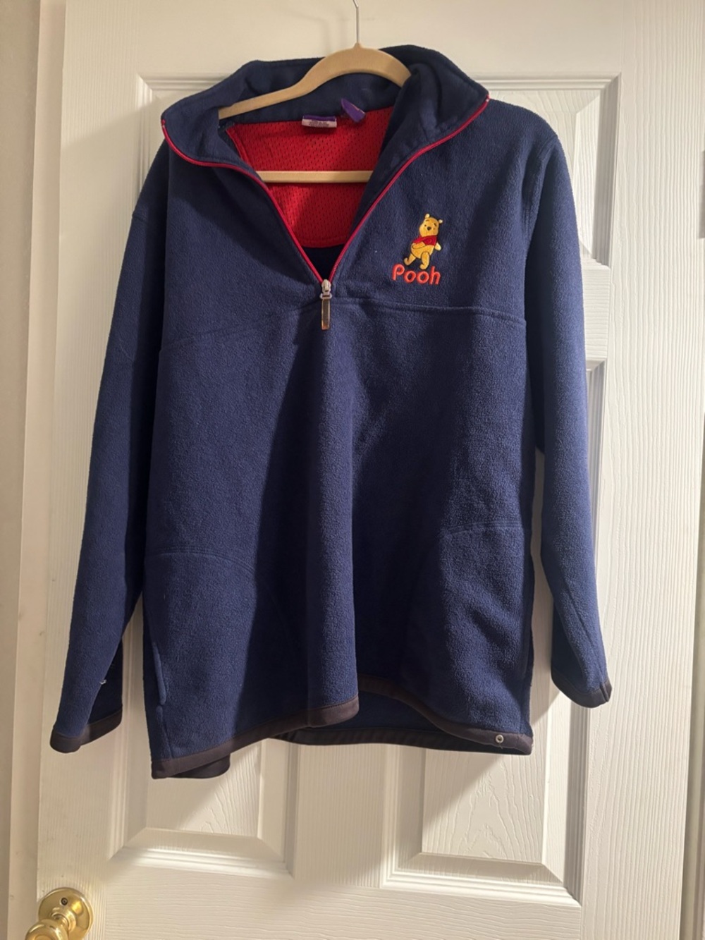 Disney Winnie the Pooh Navy Fleece Pullover Sweater Large - Picture 2 of 5
